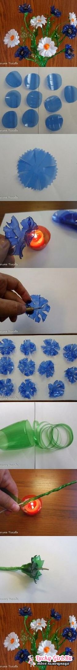 Цветы из пластиковых бутылок своими руками
