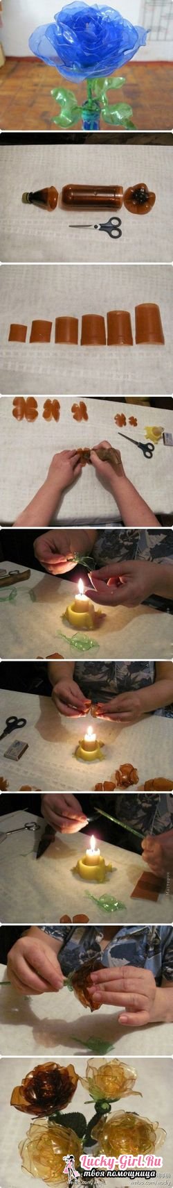 Цветы из пластиковых бутылок своими руками